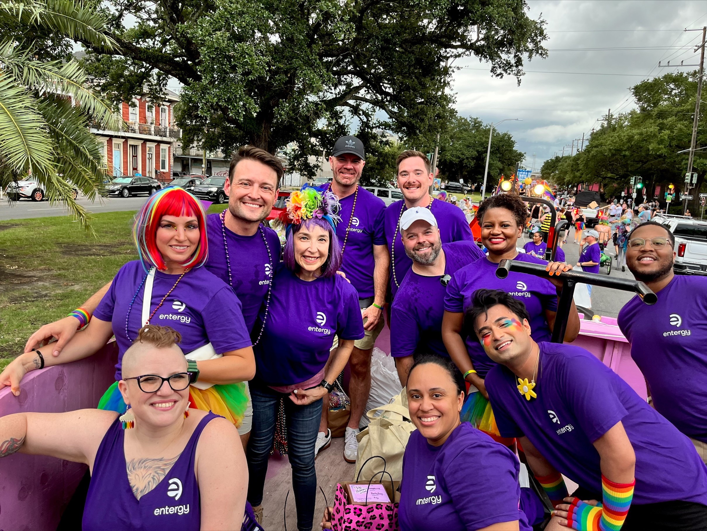 ENO President and CEO Deanna Rodriguez and Entergy employees at the New Orleans Pride Parade.